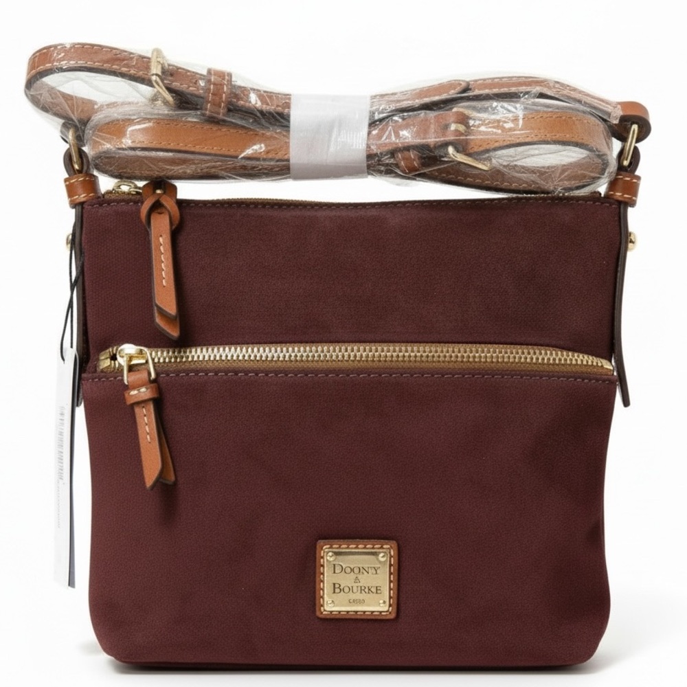 Dooney & Bourke Suede Letter Carrier Crossbody Bag NWT - Picture 4 of 12